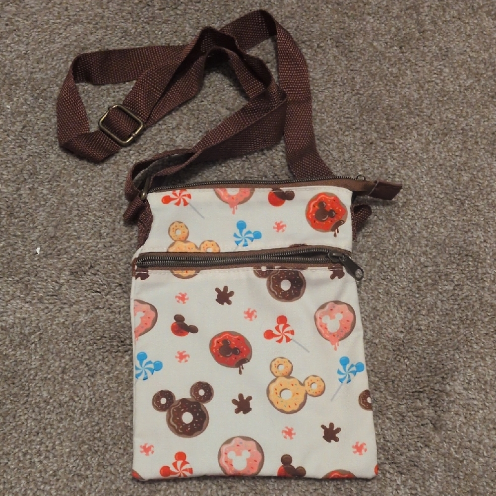 Loungefly Disney Mickey Mouse Crossbody Bag with Donut And Lollipops
